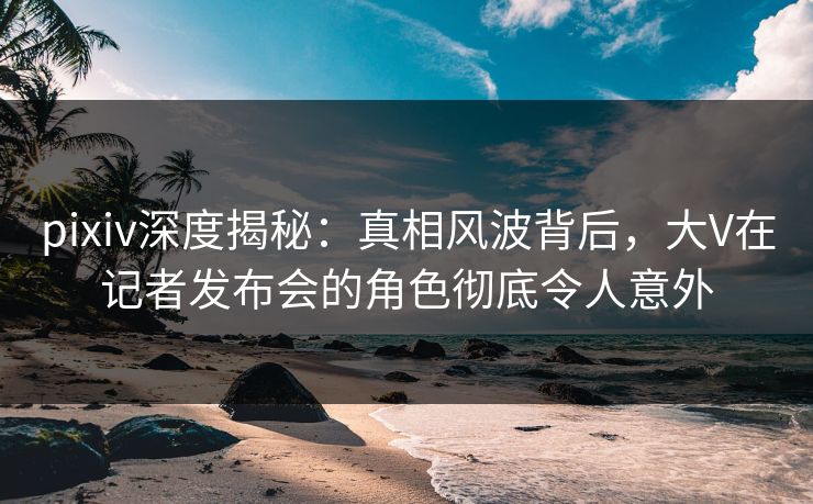 pixiv深度揭秘:真相风波背后,大V在记者发布会的角色彻底令人意外