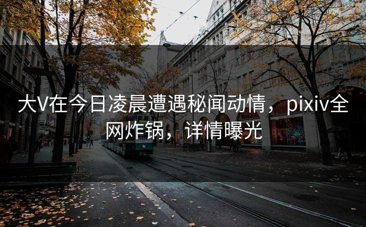 大V在今日凌晨遭遇秘闻动情，pixiv全网炸锅，详情曝光