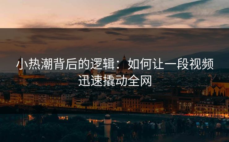 小热潮背后的逻辑：如何让一段视频迅速撬动全网