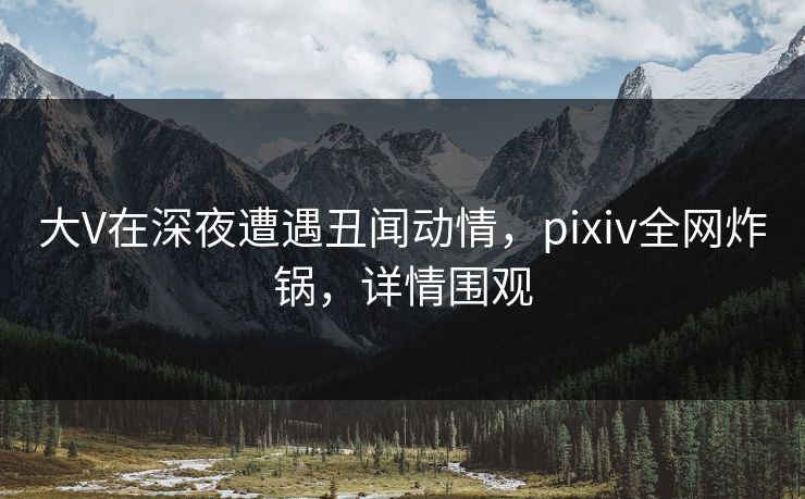 大V在深夜遭遇丑闻动情,pixiv全网炸锅,详情围观 大V在深夜遭遇丑闻动情,pixiv全网炸锅,详情围观