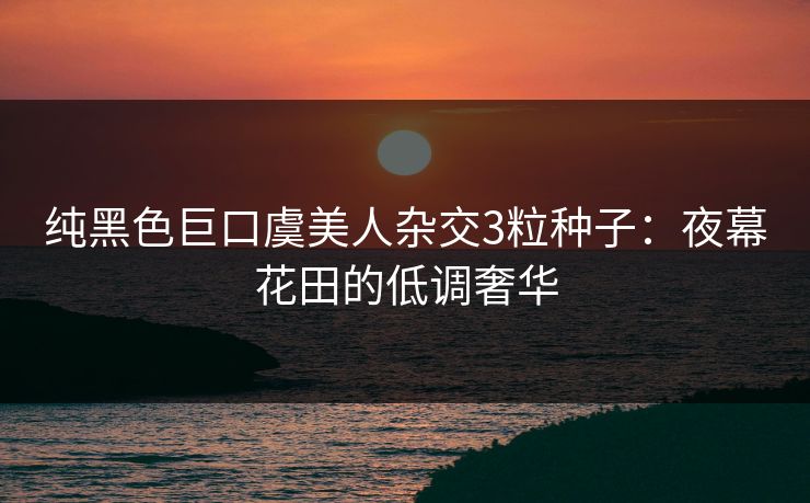 纯黑色巨口虞美人杂交3粒种子:夜幕花田的低调奢华 纯黑色巨口虞美人杂交3粒种子:夜幕花田的低调奢华